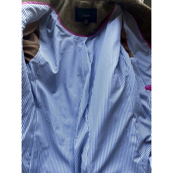 J.Crew Bristol Double Breasted Wool Herringbone Blazer Jacket Brown Size 00 - Picture 8 of 8